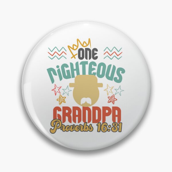 Item preview, Christian grandfather gift "One righteous grandpa" with bible quotation Proverbs 16 31 colorfull designed and sold by Marellyssv.