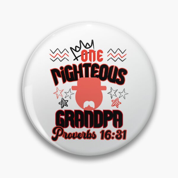 Item preview, Christian grandfather gift "One righteous grandpa" Proverbs 16 31 colorfull in red tones designed and sold by Marellyssv.