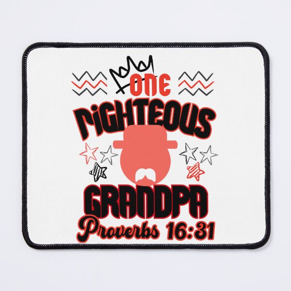 Item preview, Christian grandfather gift "One righteous grandpa" Proverbs 16 31 colorfull in red tones designed and sold by Marellyssv.