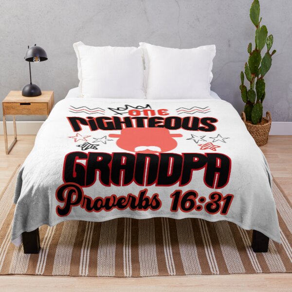 Item preview, Christian grandfather gift "One righteous grandpa" Proverbs 16 31 colorfull in red tones designed and sold by Marellyssv.