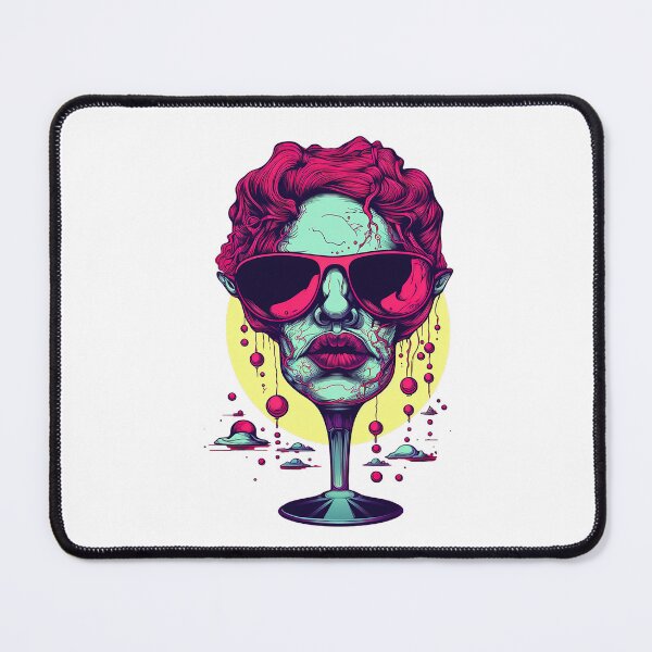 Item preview, Zombie Woman Weird Wine Glass Drawing designed and sold by meganohm.