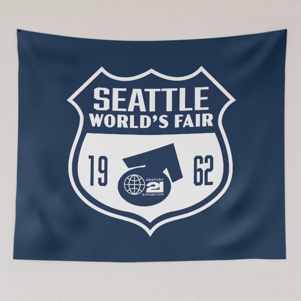 Item preview, 1962 Seattle World's Fair Retro Shield (Blue) designed and sold by deadmansupplyco.