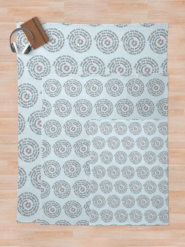 Thumbnail 5 of 6, Throw Blanket, AA Serenity Prayer Spiral designed and sold by Sugar-Magnolia.