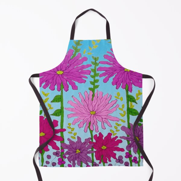 Item preview, Vivid Pink Flower Drawing on Blue designed and sold by DanielleGensler.