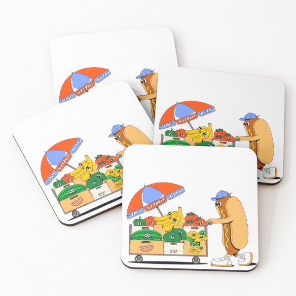 Item preview, Vintage fruit hotdog stand cartoon designed and sold by Sunfuncc.