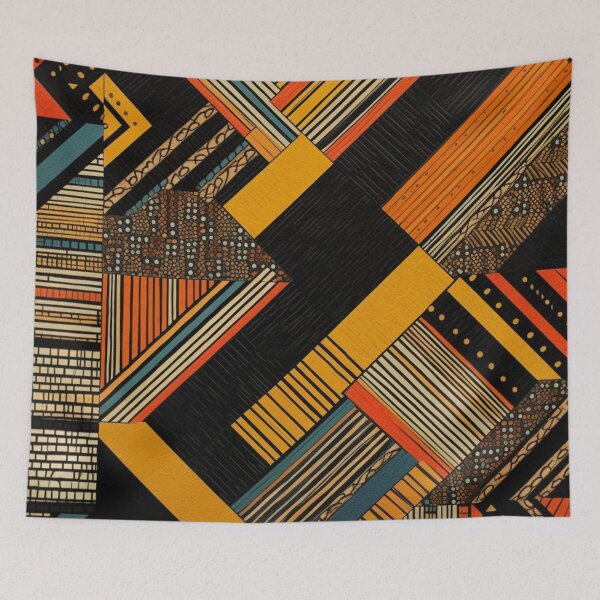 Artikelvorschau, Geometrisches Muster in Gelb, Orange und Blau entworfen und verkauft von GoeCentric.