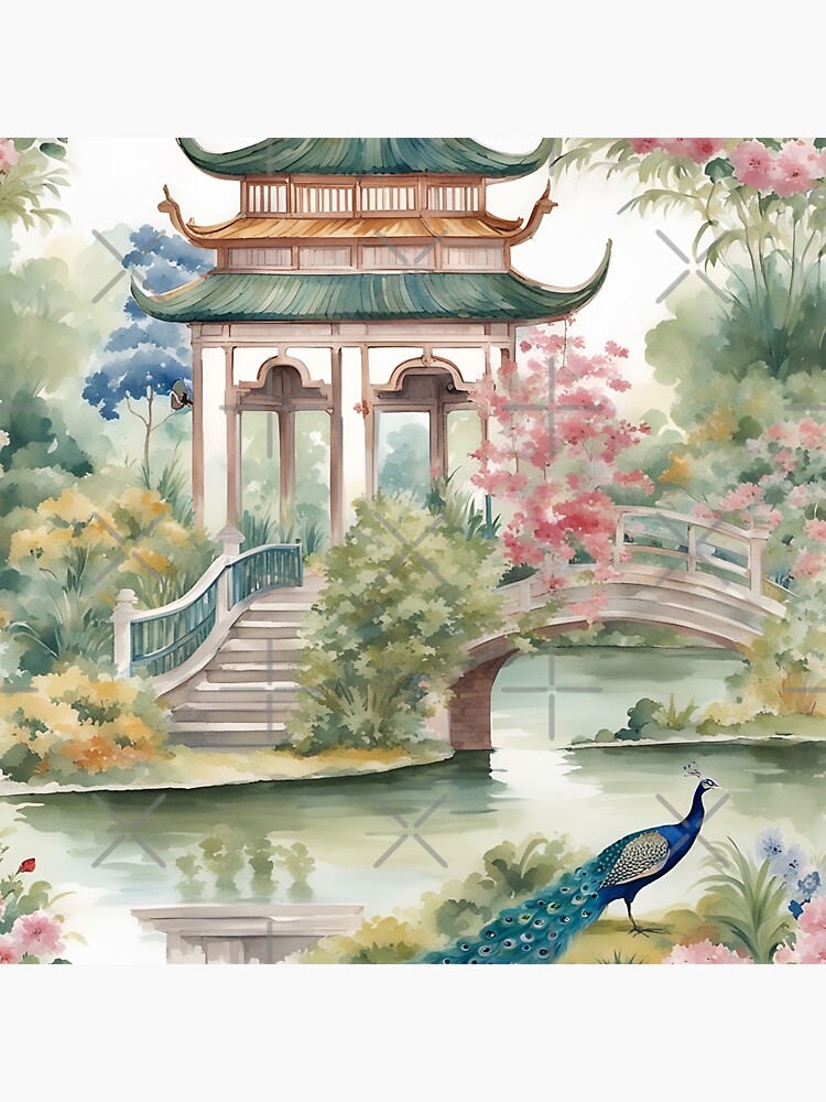 pintura de pagoda china