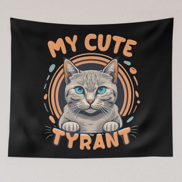 Item preview, A Cat with Blue Eyes in a Circle with the Words "My Cute Tyrant" designed and sold by nicestr.