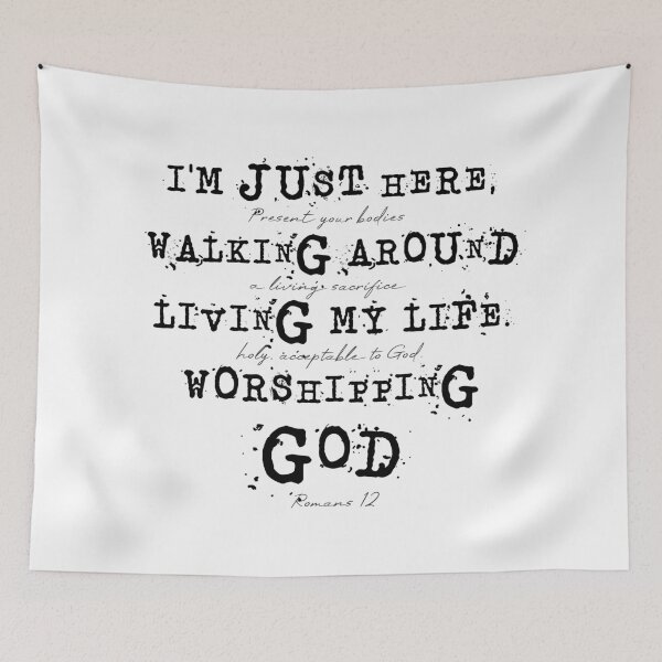 Item preview, Romans 12 living sacrifice Bible verse typography  designed and sold by JJJJdoodles.