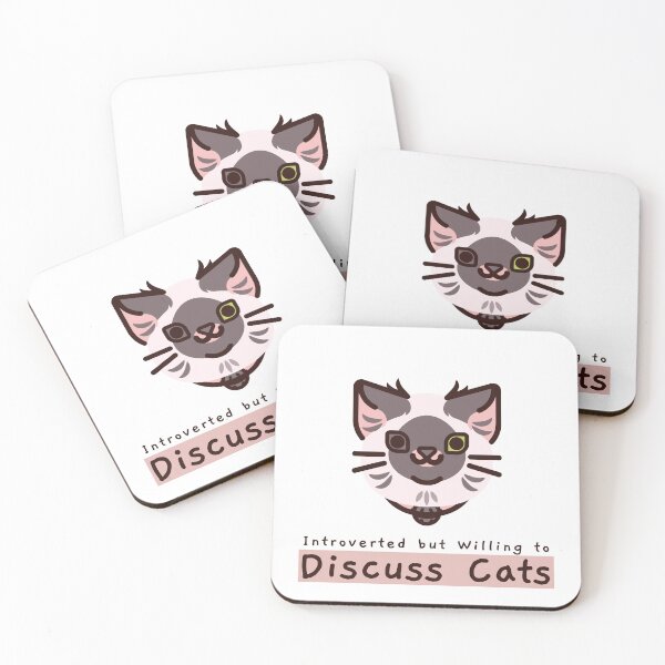 Item preview, Funny Introverted but willing to discuss cats. designed and sold by Print-Forge.