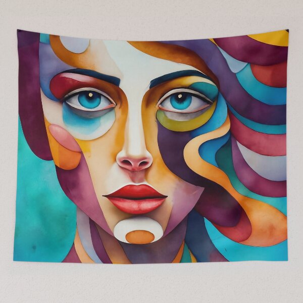 Item preview, Abstract portrait of a beautiful woman's face designed and sold by Lefteris Betsis.