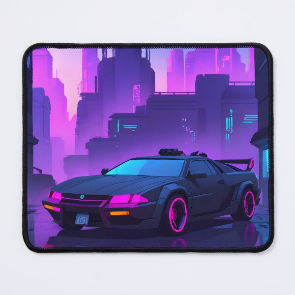Item preview, Cyber punk car night city purple blue pink vaporwave designed and sold by xanastasiamay.