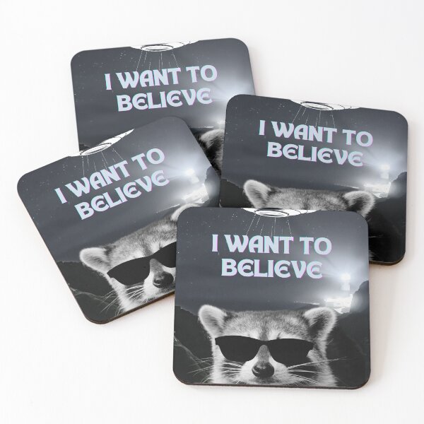 Item preview, Raccoon I want to believe designed and sold by LostPlanetStore.