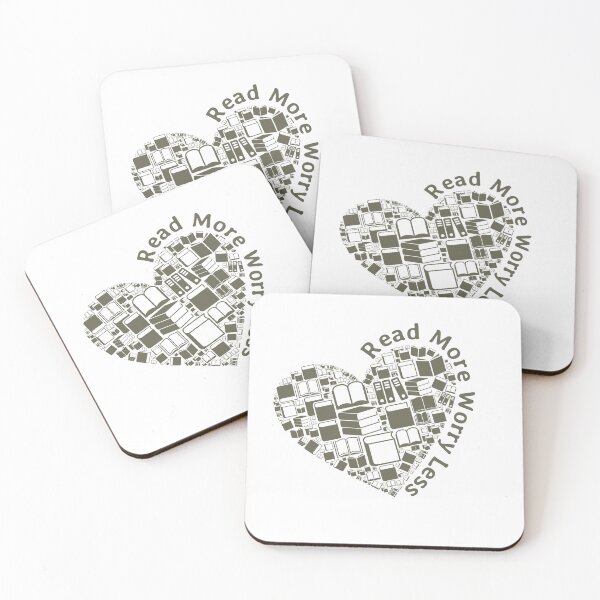 Item preview, Read More Worry Less - Books In Heart Shape designed and sold by Wiss2Arts.
