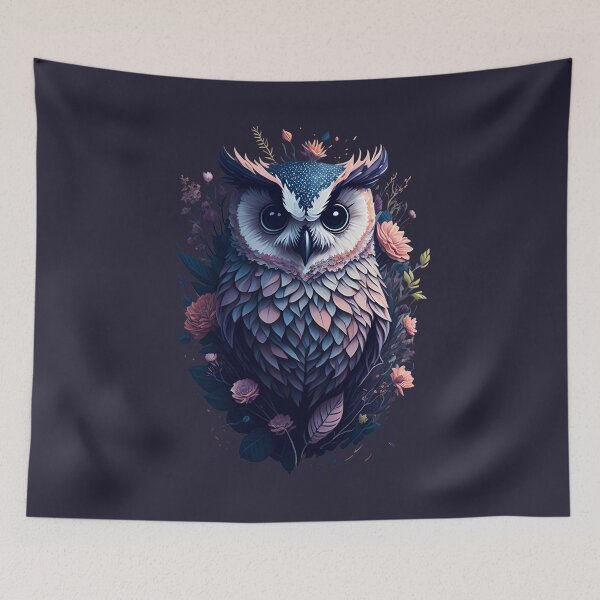 Item preview, Owl Blue And Pink designed and sold by TeyMank.