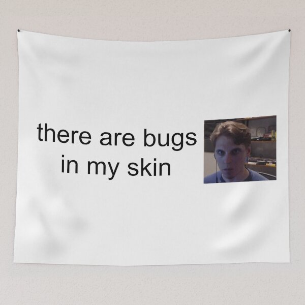 Item preview, there are bugs in my skin jerma bumper sticker designed and sold by kotonok0.