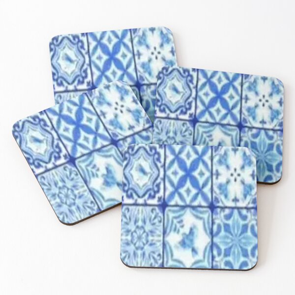Item preview, SIX BLUE-WHITE  ANTQUE PATTERN TILE ART designed and sold by sharlesart.