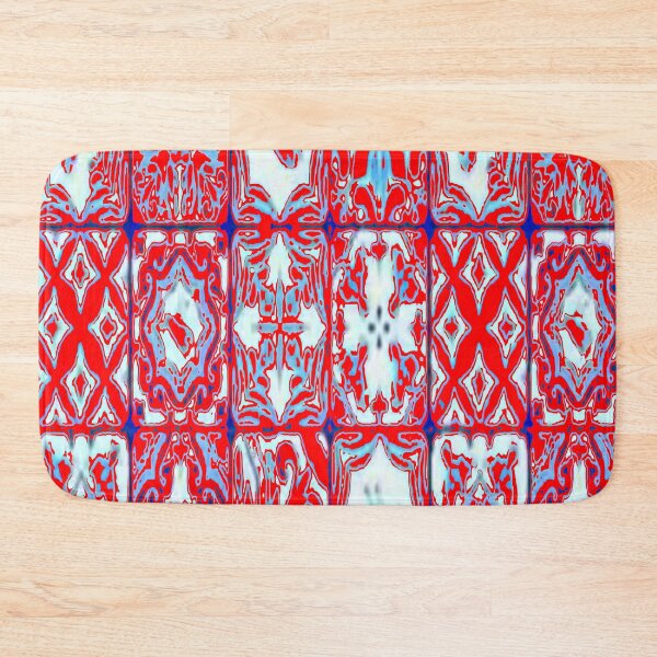 Item preview, RED BLUE VINTAGE PATTERN ABSTRACT ART designed and sold by sharlesart.