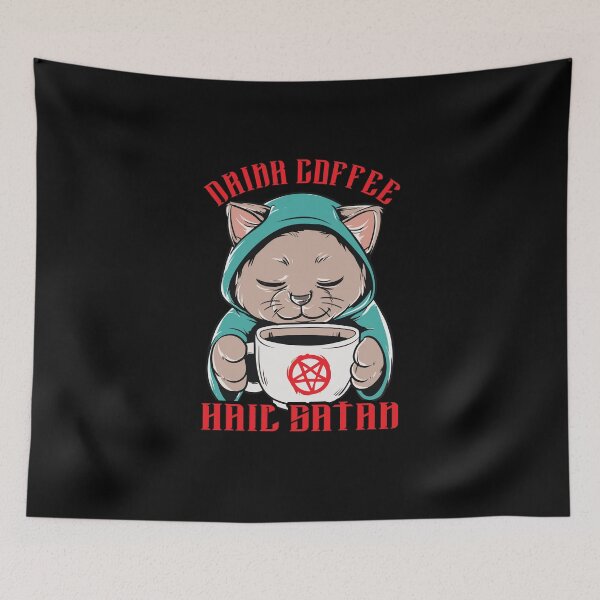 Item preview, Morning Ritual Satanic Coffee Drinker designed and sold by Printed-Memes.