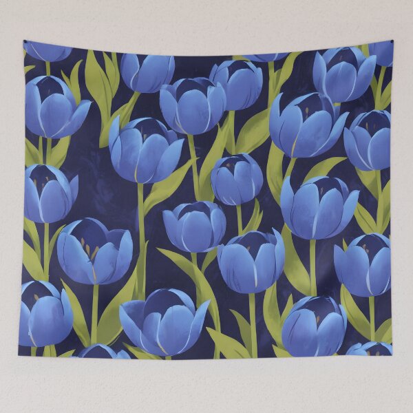 Item preview, Blue tulips flower pattern designed and sold by xanastasiamay.
