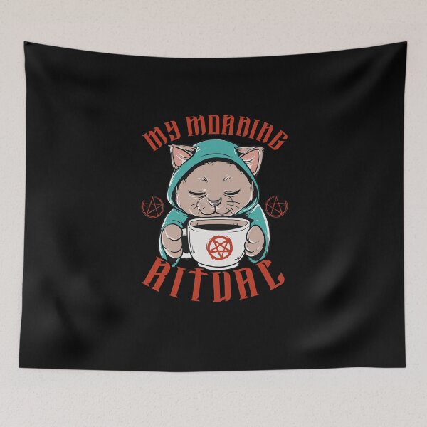 Item preview, Morning Ritual Satanic Coffee Drinker designed and sold by Printed-Memes.