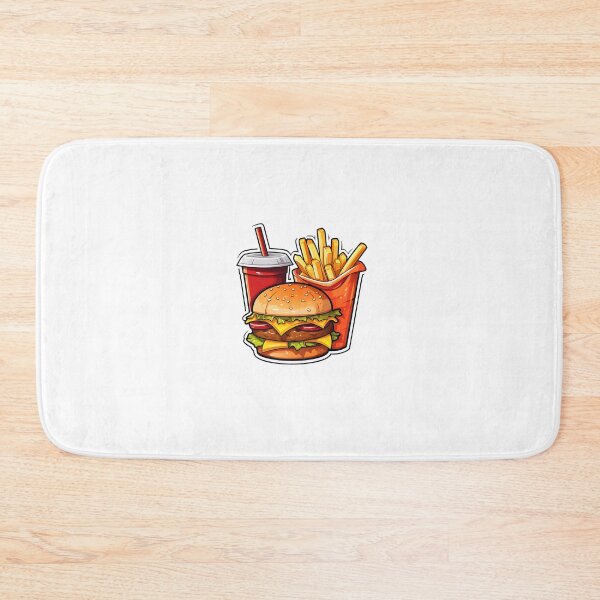 Item preview, Cartoon Style Cheeseburger Combo Meal with French Fries and Soda Drink Sticker Art Prints and More designed and sold by Kevin Lou.