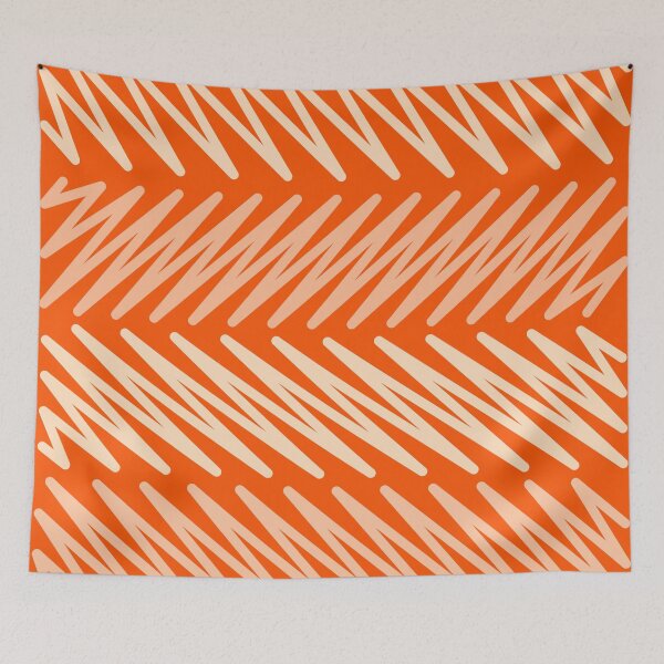 Item preview, Deep Orange Zig Zag Stripes Minimal Design  designed and sold by patternsoup.