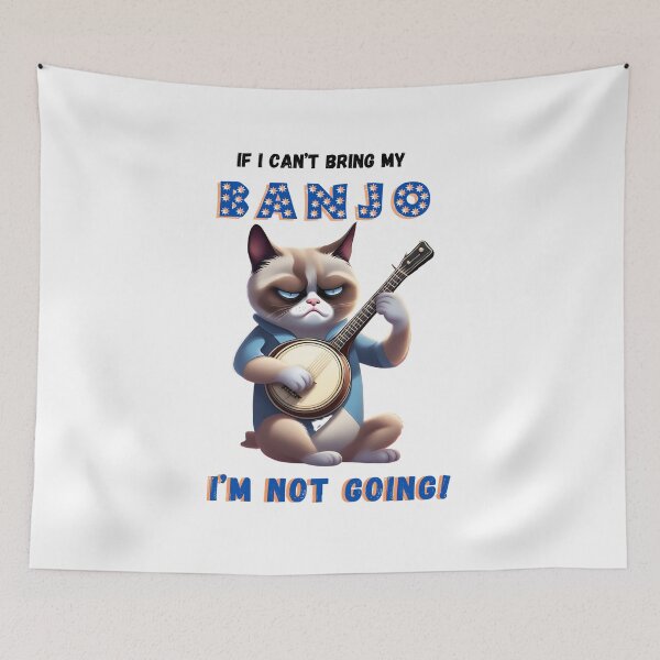 Item preview, Grumpy cat banjo player designed and sold by TempoTees.