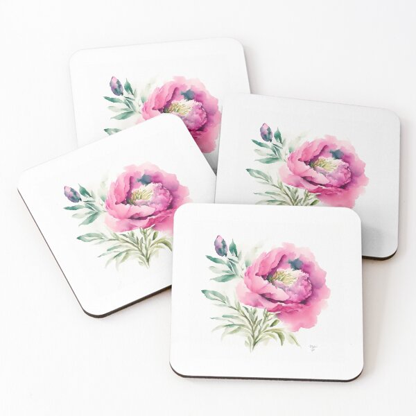 Item preview, Peony C Portrait in Watercolor & Pen designed and sold by Oldetimemercan.