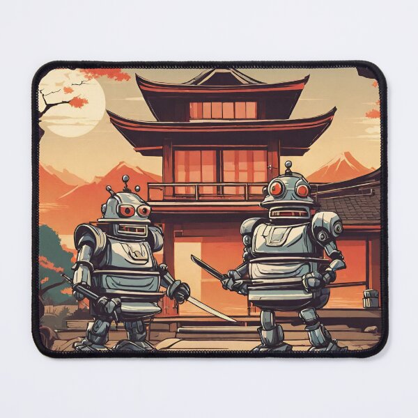Item preview, Retro Japanese Samurai Robots designed and sold by Funktastic Designs.