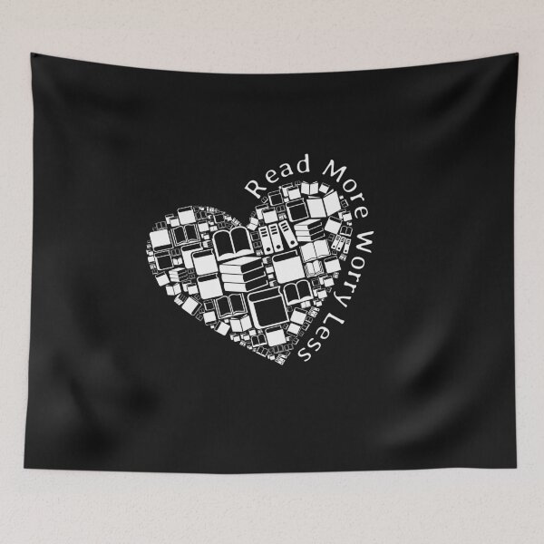 Item preview, Read More Worry Less - Books In Heart Shape designed and sold by Wiss2Arts.