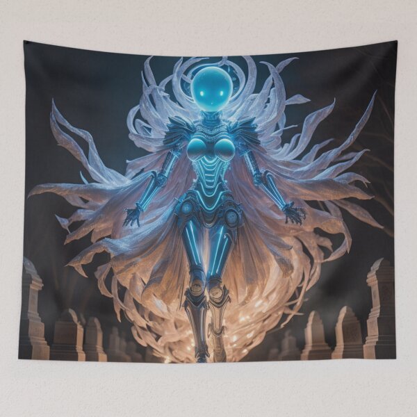 Item preview, a robot ghost in the endless graveyard. designed and sold by MidknightBpaw.