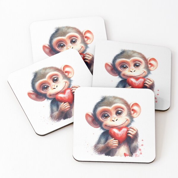 Item preview, Adorable monkey in love designed and sold by studiomrska.