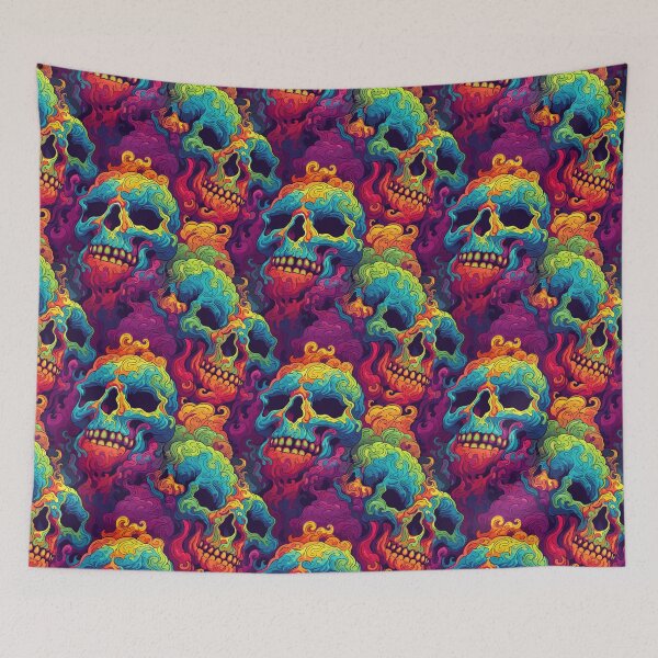 Artikelvorschau, Trippy schmelzende psychedelische Schädel entworfen und verkauft von ShantyShawn.