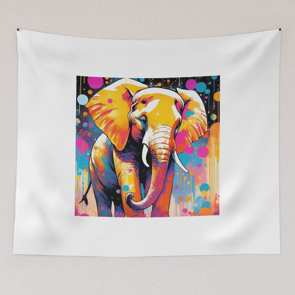 Item preview, Rainbow splash paint elephant designed and sold by KenVulf.