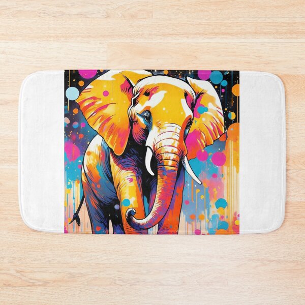 Item preview, Rainbow splash paint elephant designed and sold by KenVulf.