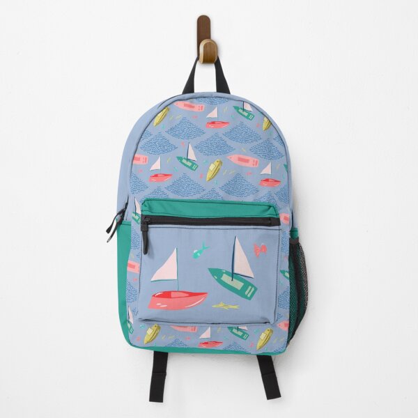 Item preview, Artsy Sailing Race in Sweden - Chambray Blue, Pink, Green, Yellow designed and sold by Ingrid Poole.