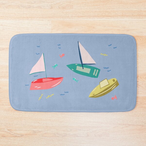Item preview, Artsy Sailing Race in Sweden - Chambray Blue, Pink, Green, Yellow designed and sold by Ingrid Poole.