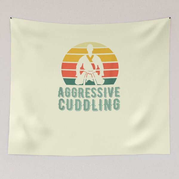 Item preview, Funny Vintage Retro sunset Jiujitsu aggressive cuddling designed and sold by ETIndustries.
