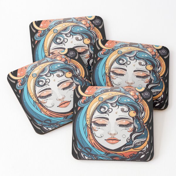 Item preview, Celestial Cosmo Woman Face Portrait  designed and sold by Fenderbender00.