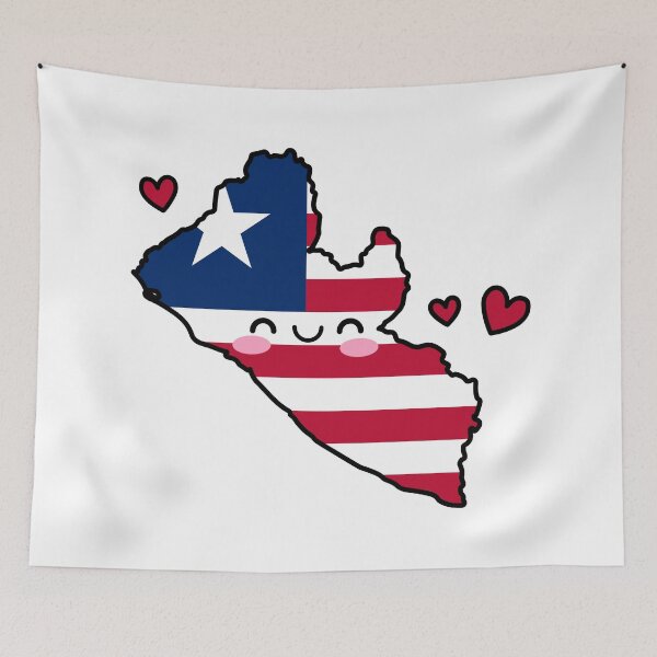 Item preview, Liberia Flag Map Smile with Love designed and sold by pixelsparkzone.