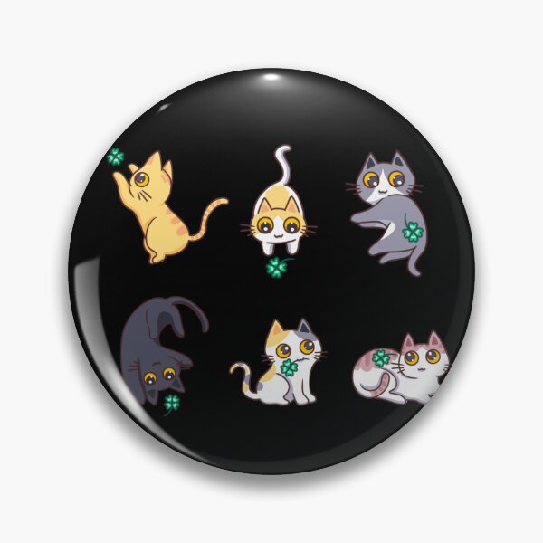 Item preview, Gatito con amigos y hojas de trébol. designed and sold by Nine-nini.