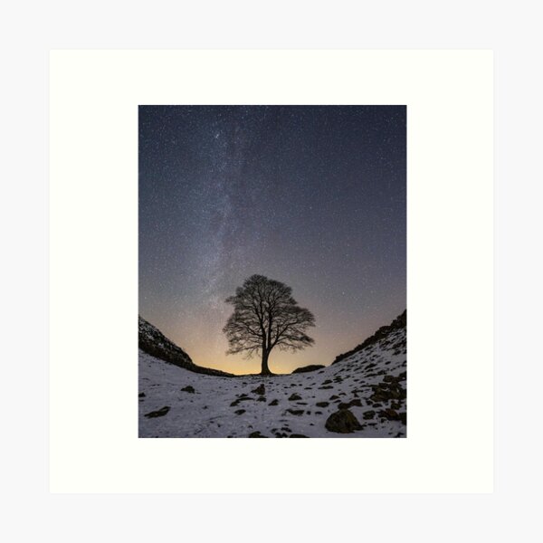 Item preview, Sycamore Gap Winter Art Print  designed and sold by Harsh  Katariya.