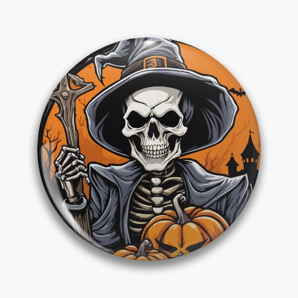 Item preview, Halloween Witch Skeleton Skull Pumpkin - T-Shirt designed and sold by PrintyArts.