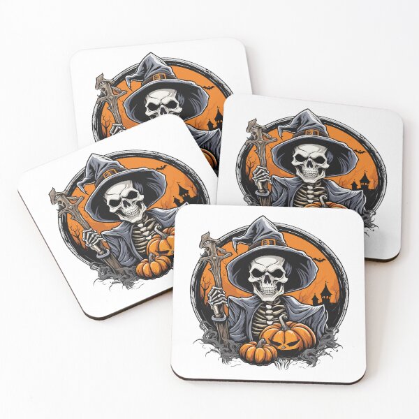 Item preview, Halloween Witch Skeleton Skull Pumpkin - T-Shirt designed and sold by PrintyArts.