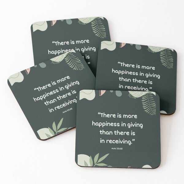 Item preview, Happiness quote from Acts 20:35 designed and sold by Byreign.