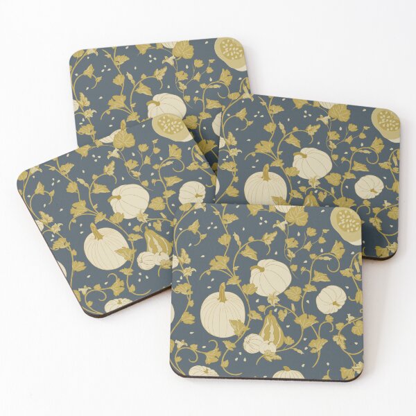 Item preview, Navy and White Pumpkin Vines designed and sold by PatternedbySab.