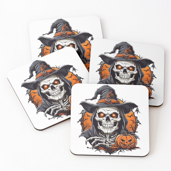 Item preview, Halloween Witch Skeleton Skull Pumpkin - T-Shirt designed and sold by PrintyArts.