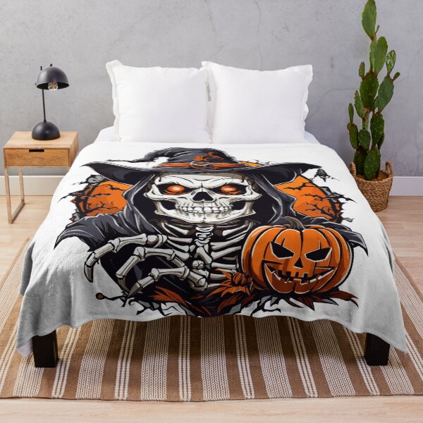 Item preview, Halloween Witch Skeleton Skull Pumpkin - T-Shirt designed and sold by PrintyArts.
