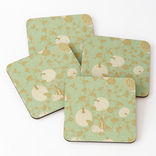 Item preview, Light Green and White Pumpkin Vines designed and sold by PatternedbySab.